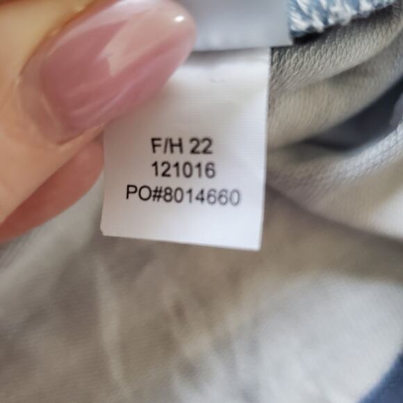 Title Nine Dress Womens Small Blue Purple Striped Short Sleeve Casual Pockets - Picture 7 of 8